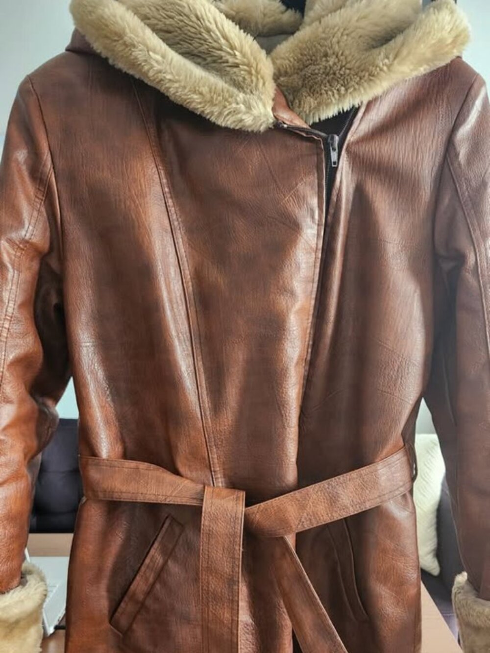 Vintage Brown Leather Jacket EU 44